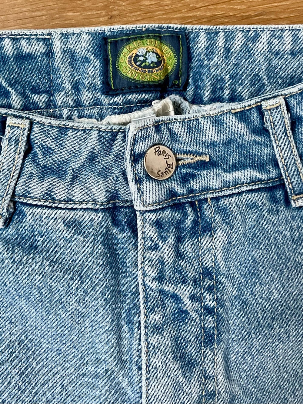 VTG Paris Blues Originals Y2K Side Stripe Flare Jeans Light Wash Juniors Size 7 - Picture 2 of 11